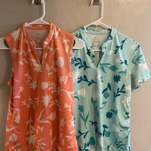 Nike Dri-FIT Floral Tops - Coral and Aqua Shirt Bundle